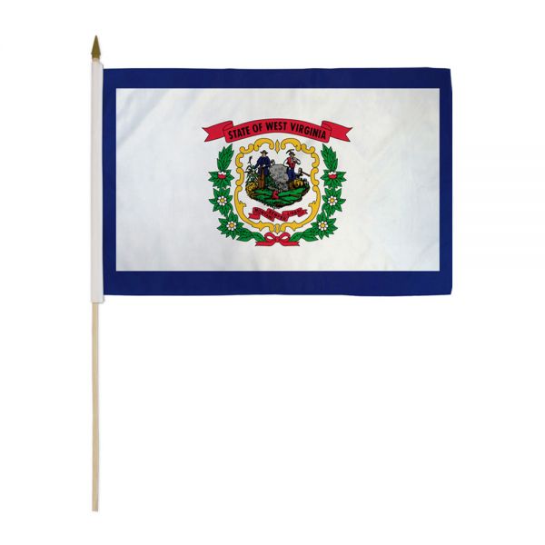 West Virginia Stick Flags - 12''x18'' Rough Tex ®68D