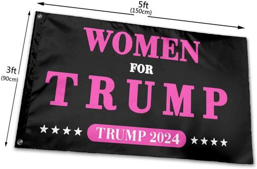 Women For Trump Trump 2024 Black 3'X5' Flag ROUGH TEX® 100D