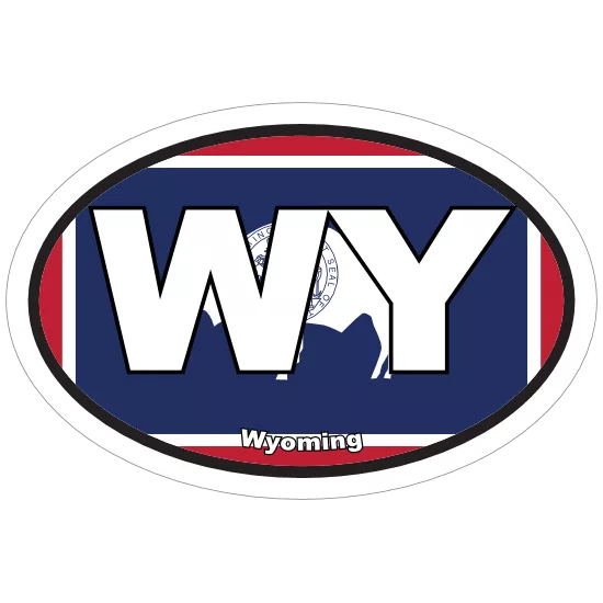 Wyoming Oval Bumper Sticker WY
