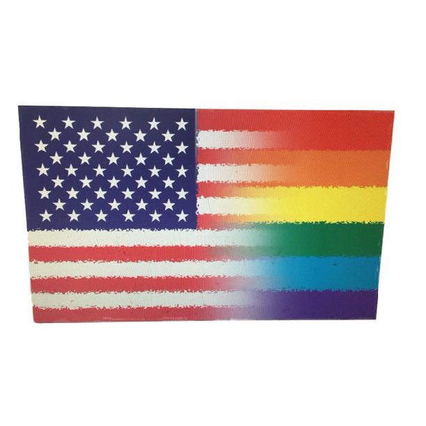 Rainbow USA Blended 3'X5' Flag Rough Tex® 100D American Pride