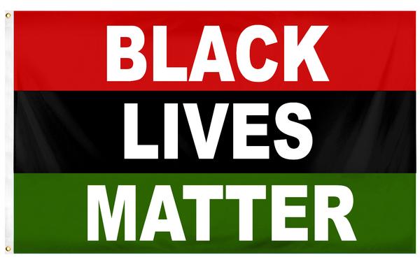 Black Lives Matter Single Sided Pan-African 3'X5' Flag Rough Tex® 100D