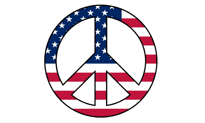 American Peace Sign 3'x5' Flag ROUGH TEX® 68D Nylon