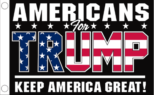 Americans For Trump KAG Keep America Great Black 3'X5' Flag Rough Tex® 68D Nylon