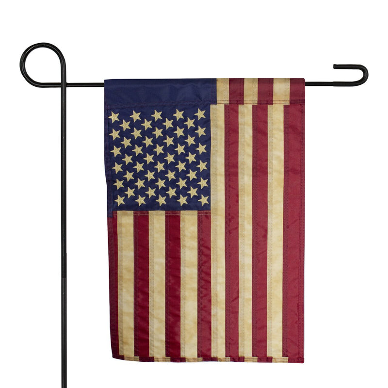 Vintage USA Embroidered Sewn Garden Flag Rough Tex ® Brand 12"X18"