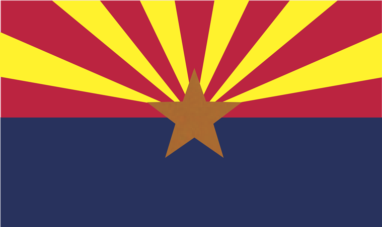 Arizona Flag 150D Nylon Boat Flags 12x18 Inches