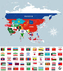 Asian Nations Flags Economical sold by the dozen 3'x5'