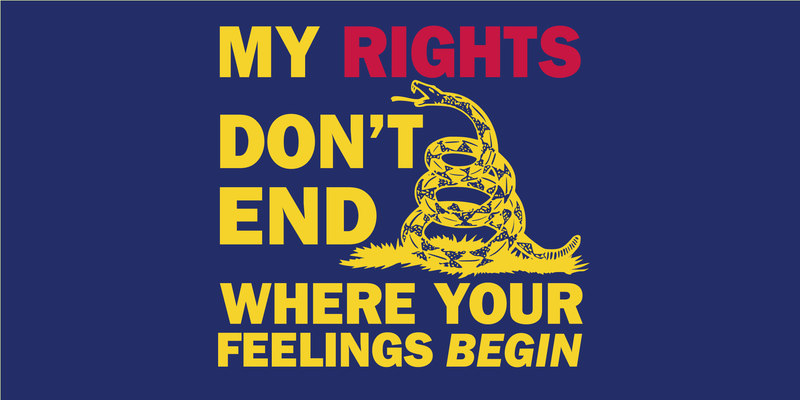 Gadsden My Rights Don't End Your Feelings Flag Bumper Sticker