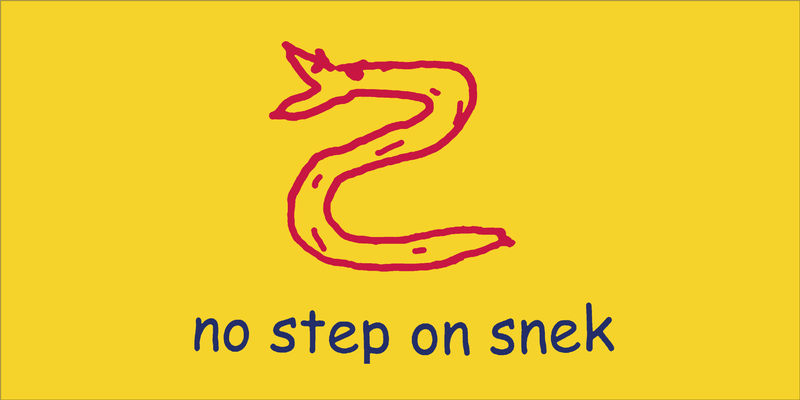 No Step On Snek Flag Bumper Sticker Yelloow