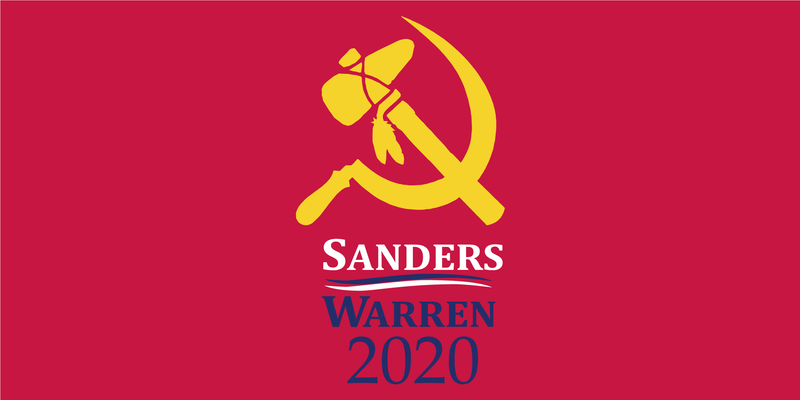 Sanders Warren Communist 2020 Flag Bumper Sticker