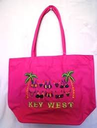 KEY WEST CONCH REPUBLIC BEACH BAGS (CHOICE OF KEY WEST BIKINI & PALM, TROPICAL DRINK FIESTA & SEA SHELLS, BLACK PIRATE, CONCH REPUBLIC FLAG BAG & FLORIDA)