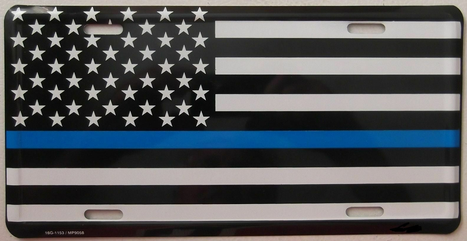 Police Plates Police Memorial Blue Line Embossed License Plate
