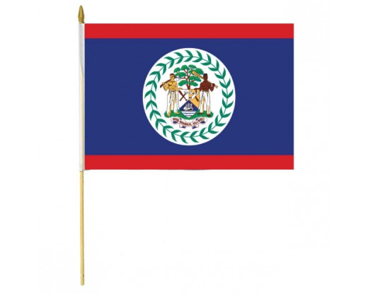 Belize Stick Flag In Poly- 4''x6'' Rough Tex®