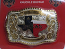 TEXAS BELT BUCKLE FLAG & MAP LONE STAR GOLD & SILVER