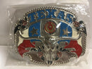 TEXAS FLAGS LONGHORN STATE SEAL BELT BUCKLE