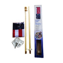 All American Betsy Ross Banner 5' Foot 1" Diameter Hard Wood Flag Pole Set Wood Ball Top
