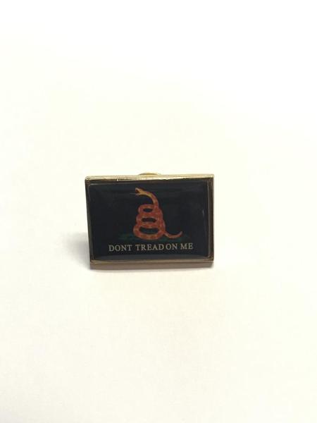 Black Gadsden "Don't Tread On Me" Lapel Pin
