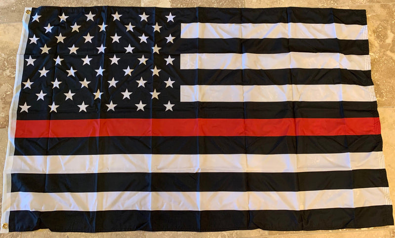 Black & Red USA (Thin Red Line) 3'x5' 100D Flag Rough Tex ®