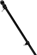 BLACK SPINNER FLAG POLE 6 FEET KIT WITH ADJUSTIBLE BLACK BRACKET