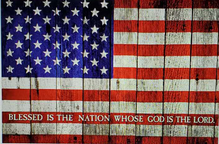 Blessed Is The Nation Whose God Is The Lord 3'X5' Flag ROUGH TEX® 100D