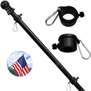 Blackout American Flagpole Kit: 6ft Tangle-free Spinning Flag Pole & 3x5ft American USA Flag 210D Nylon Embroidered Grommets