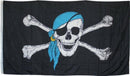 Jolly Roger Blue Bandana 3'X5' Flag ROUGH TEX® 100D