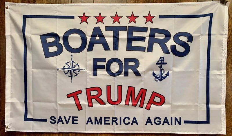 Boaters for Trump Save America Again 3'x5' Flag 100D Rough Tex Nautical Design