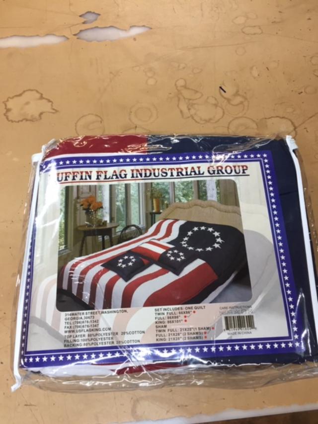 Betsy Ross Twin Size Comforter Quilt 100% Cotton Hand Made Blanket Early American Revolution