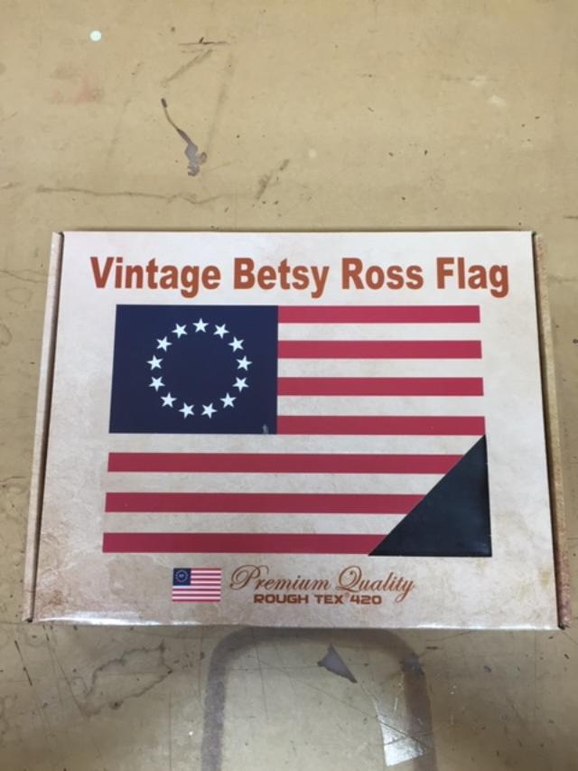 Vintage 420D Boxed Gift American Revolution USA 13 Stars Betsy Ross Flag 3x5 feet sewn & embroidered
