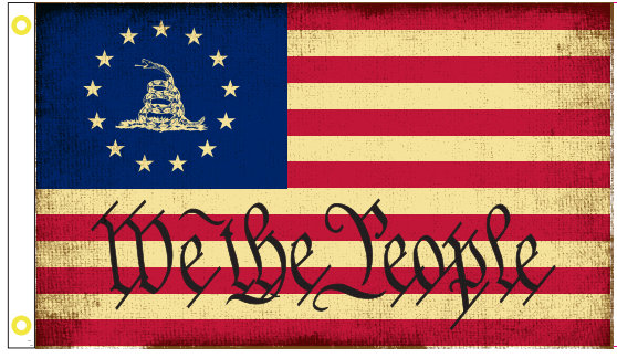 Betsy Ross Gadsden We The People 3'X5' Flag Rough Tex® 100D