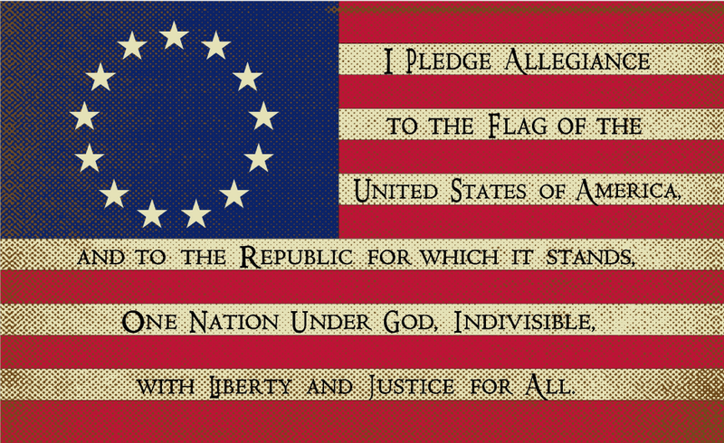 Betsy Ross Pledge 3'X5' Flag ROUGH TEX® 100D