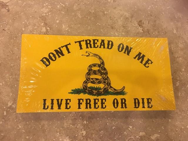 LIVE FREE OR DIE DON'T TREAD ON ME GADSDEN OFFICIAL TEA PARTY BUMPER STICKER PACK OF 50 BUMPER STICKERS MADE IN USA WHOLESALE BY THE PACK OF 50!