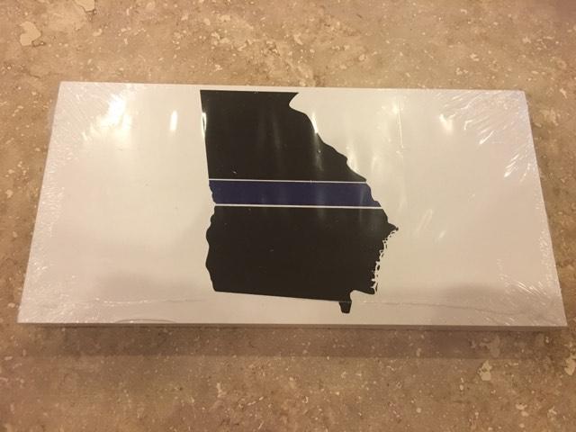 GEORGIA BLUE LINE MEMORIAL POLICE OFFICIAL BUMPER STICKER PACK OF 50 BUMPER STICKERS MADE IN USA WHOLESALE BY THE PACK OF 50!