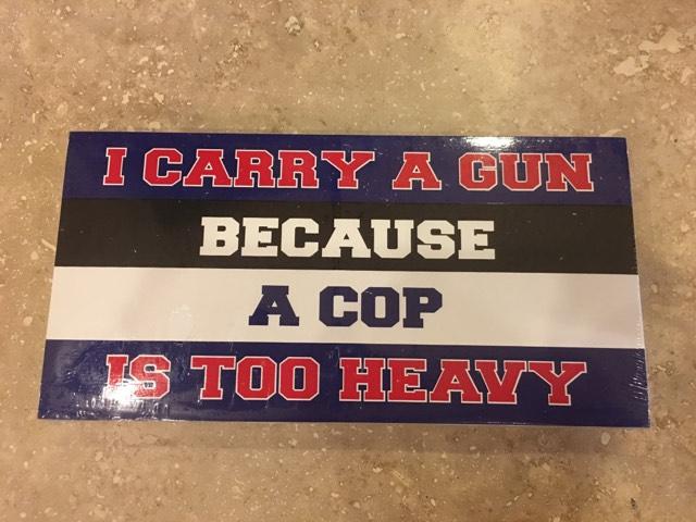 CARRY A GUN POLICE OFFICIAL BUMPER STICKER PACK OF 50 BUMPER STICKERS MADE IN USA WHOLESALE BY THE PACK OF 50!