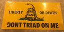 LIBERTY OR DEATH GADSDEN DONT TREAD ON ME BUMPER STICKER PACK OF 50 BUMPER STICKERS MADE IN USA WHOLESALE BY THE PACK OF 50!