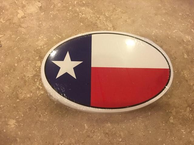 TEXAS FLAG OVAL OFFICIAL BUMPER STICKER PACK OF 50 BUMPER STICKERS MADE IN USA WHOLESALE BY THE PACK OF 50!