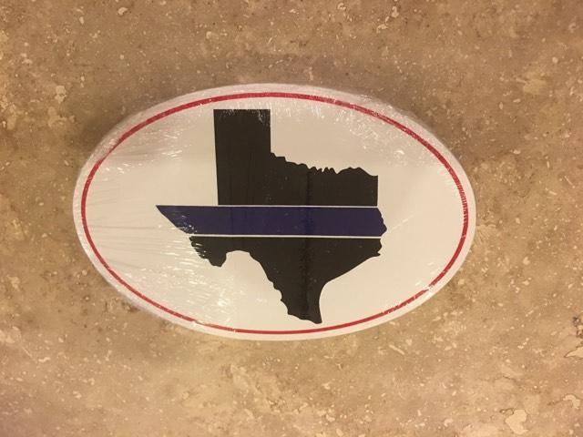 TEXAS POLICE MEMORIAL OVAL OFFICIAL BUMPER STICKER PACK OF 50 BUMPER STICKERS MADE IN USA WHOLESALE BY THE PACK OF 50!