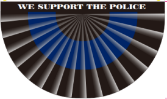 Police Blue Line Fan 3'X5' Rough Tex® 100D we support the police flag bunting