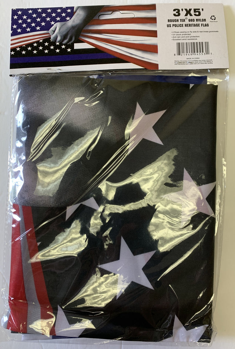 US Police Heritage Reveal 3'X5' Flag Rough Tex® 68D Nylon