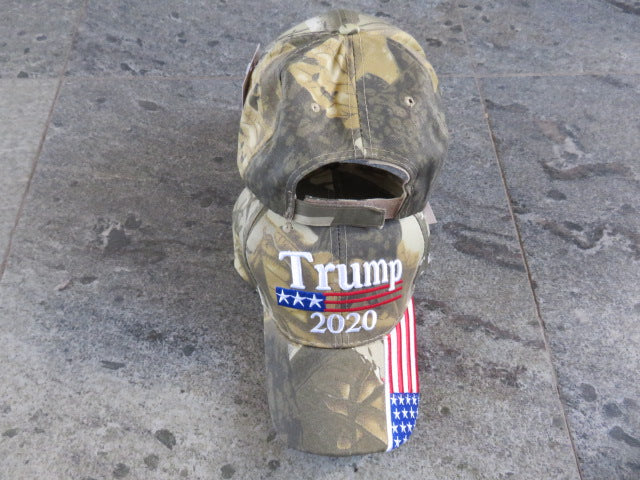 Trump Camo 2020 American Flag Style Embroidered Cap