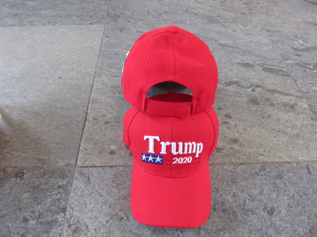 Trump 2020 Plain Bill Style Embroidered Cap
