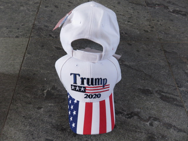 Trump 2020 White American Flag Series Style Embroidered Cap