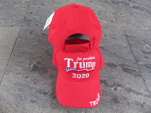 Trump for President 2020 Red Embrodiered 100% Cotton Cap