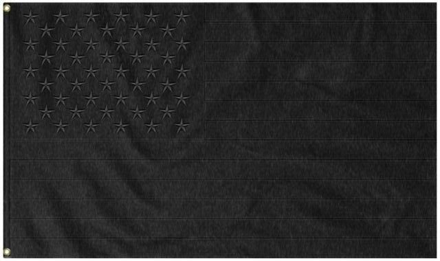 Black Tactical United States of America Nylon EMBROIDERED 5'x8' Flag ROUGH TEX® 600D