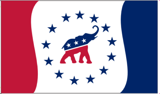 Republican Celebration Flag with Grommets 12'X18' Rough Tex® 100D