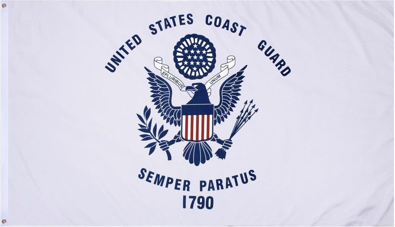 Coast Guard Flag 3x5ft 210D Nylon Single-Sided