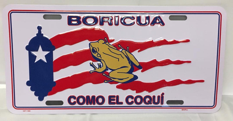 Puerto Rico Boricua de Como El Coqui License Plate