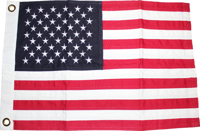 USA 16x24 inches Boat Flags Dura-Lite ™ Cotton American Embroidered