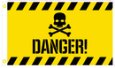 Danger 3'x5' Flag 100D Pirate Skull & Bones Hazard Dangerous Warning Flags