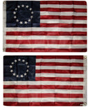 Double Ply (2 Flags Sewn Together) Betsy Ross 13 Star USA 3'x5'  American Revolution Flag Rough Tex ® Old Americana Original Banners