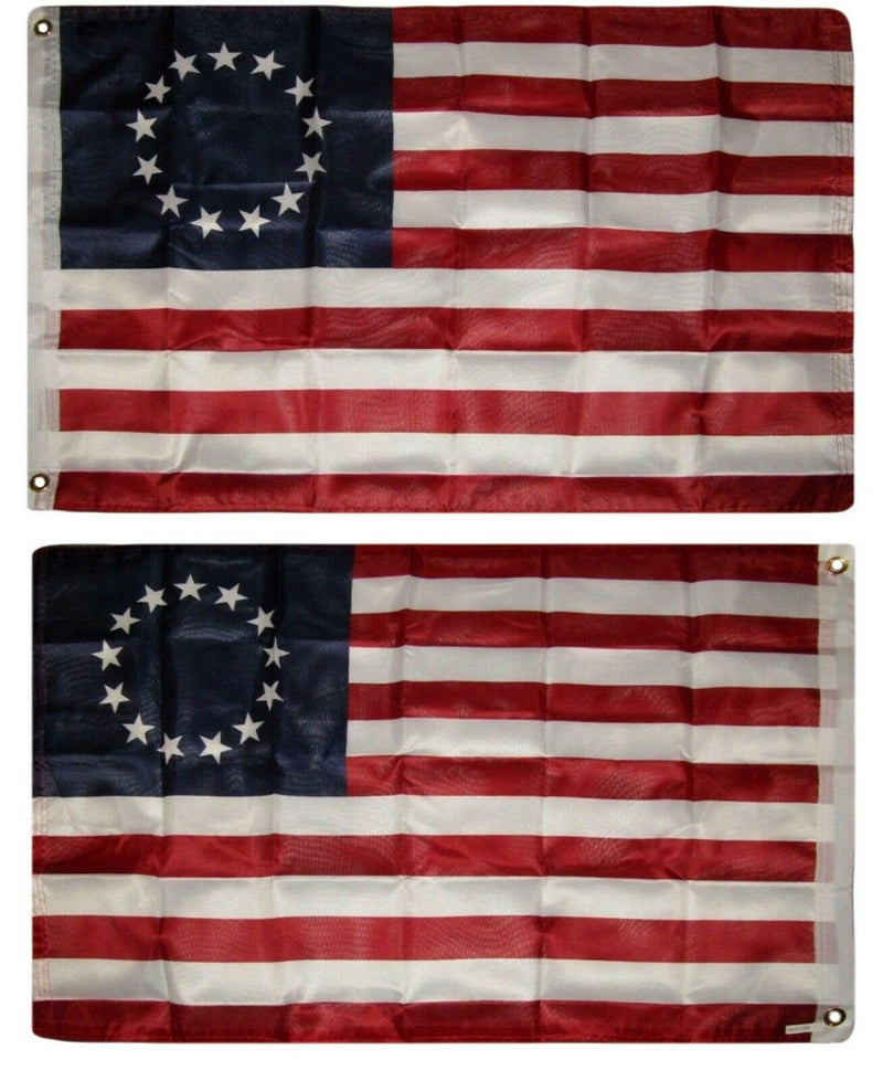 Double Ply (2 Flags Sewn Together) Betsy Ross 13 Star USA 3'x5'  American Revolution Flag Rough Tex ® Old Americana Original Banners